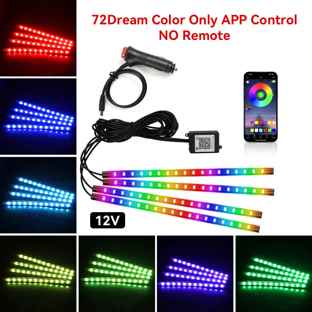RGB LED Interior Ambient Lights for Mustang — App Control, Music Sync | Tradeo