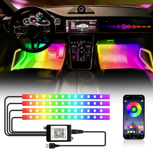 RGB LED Interior Ambient Lights for Mustang — App Control, Music Sync | Tradeo