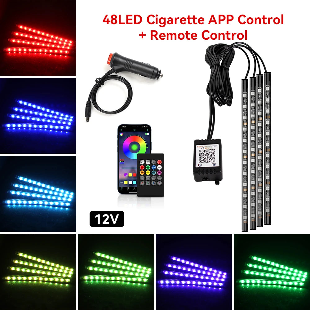 RGB LED Interior Ambient Lights for Mustang — App Control, Music Sync | Tradeo